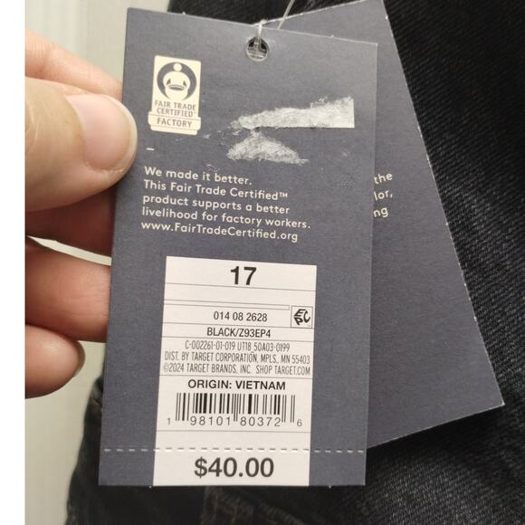 Universal Thread NWT Juniors Size 17 Black Slit Front Halter Neck Denim Dress - Picture 8 of 8